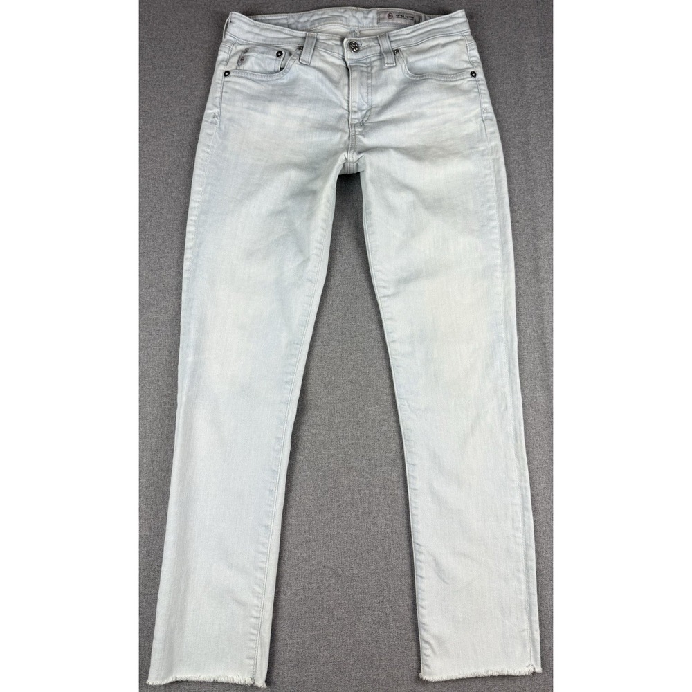 AG Adriano Goldschmied Womens Jeans 26R Light Wash Straight Leg Raw Hem Denim